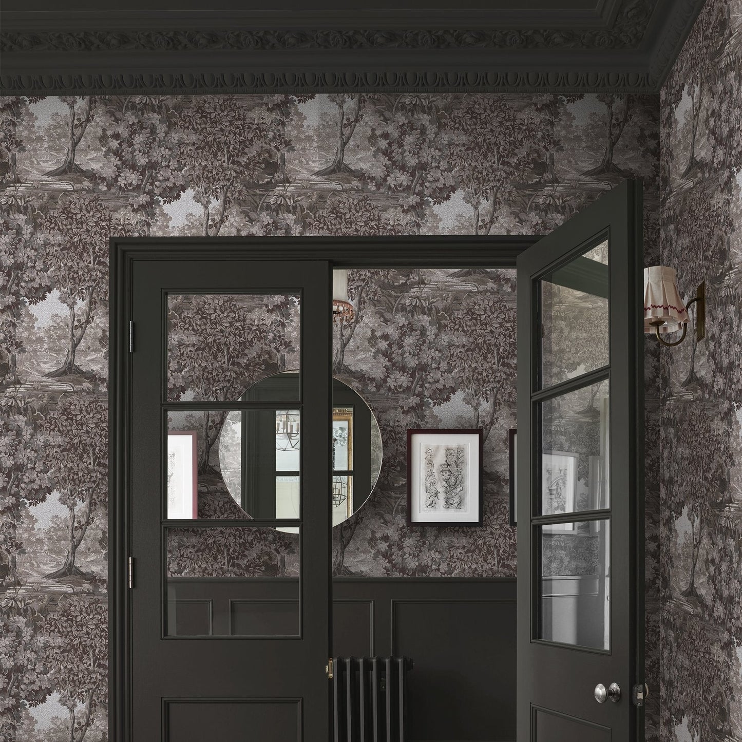 Bodenham Wallpaper - Etching Charcoal - Graham & Brown - 127903 - Premier Wallcovering