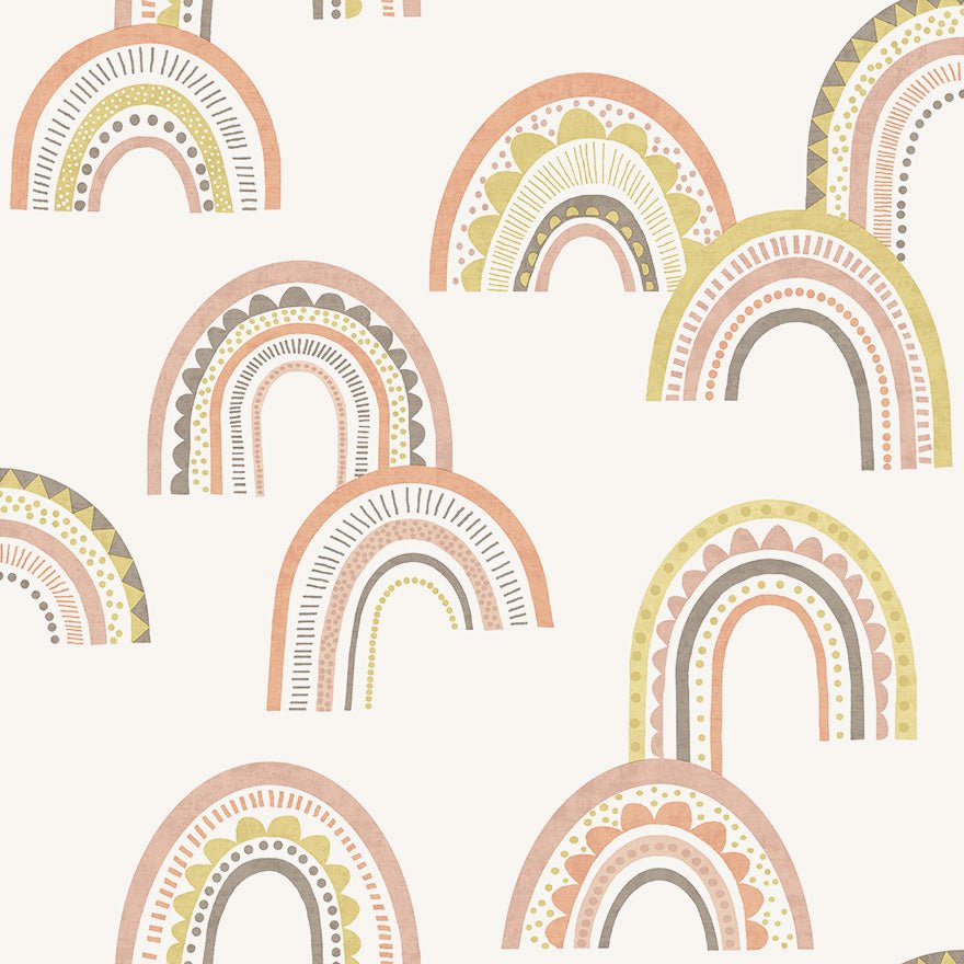 Boho Rainbow Wallpaper - Blush/Orange - Holden Décor - 13280 - Premier Wallcovering