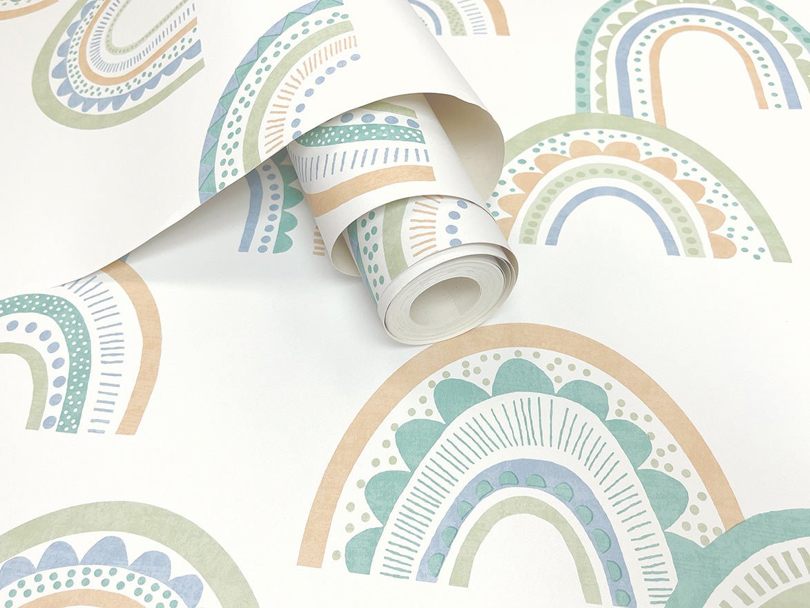 Boho Rainbow Wallpaper - Green/Teal - Holden Décor - 13283 - Premier Wallcovering