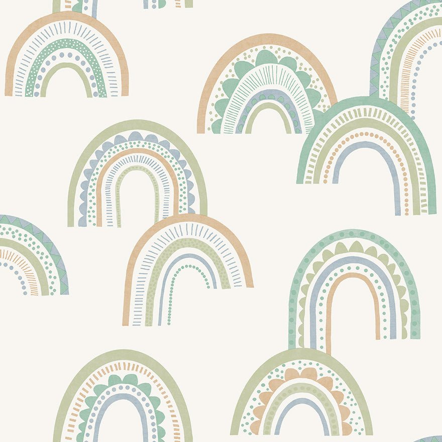 Boho Rainbow Wallpaper - Green/Teal - Holden Décor - 13283 - Premier Wallcovering