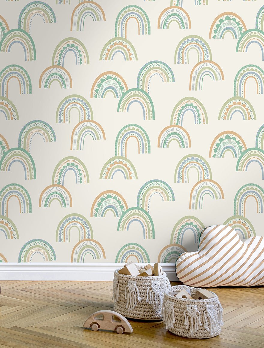 Boho Rainbow Wallpaper - Green/Teal - Holden Décor - 13283 - Premier Wallcovering