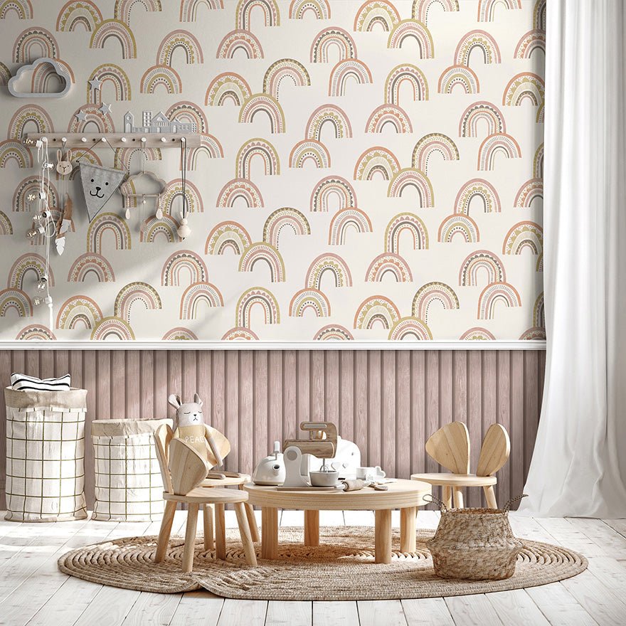Boho Rainbow Wallpaper - Blush/Orange - Holden Décor - 13280 - Premier Wallcovering