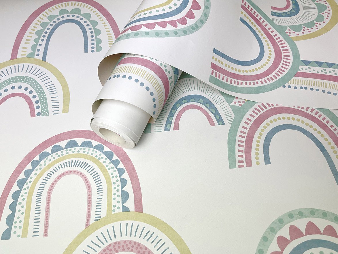 Boho Rainbow Wallpaper - Pink/Duckegg - Holden Décor - 13281 - Premier Wallcovering