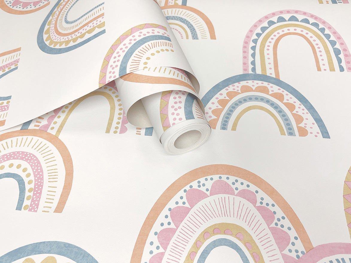 Boho Rainbow Wallpaper - Orange/Pink/Blue - Holden Décor - 13282 - Premier Wallcovering