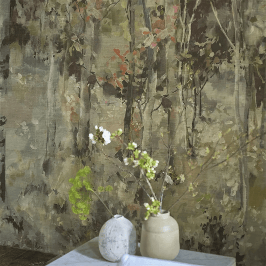 Bois De Bouleau Grasscloth Scene 1 Wallpaper - Sepia - PDG1185/01 - Designers Guild - Premier Wallcovering