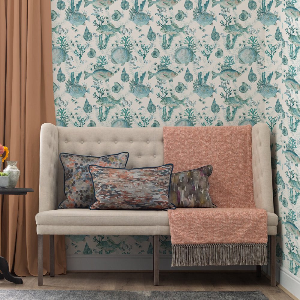 Bollu Wallpaper - Seamist - Voyage Maison - BOLLU/WPO/SEA - Premier Wallcovering