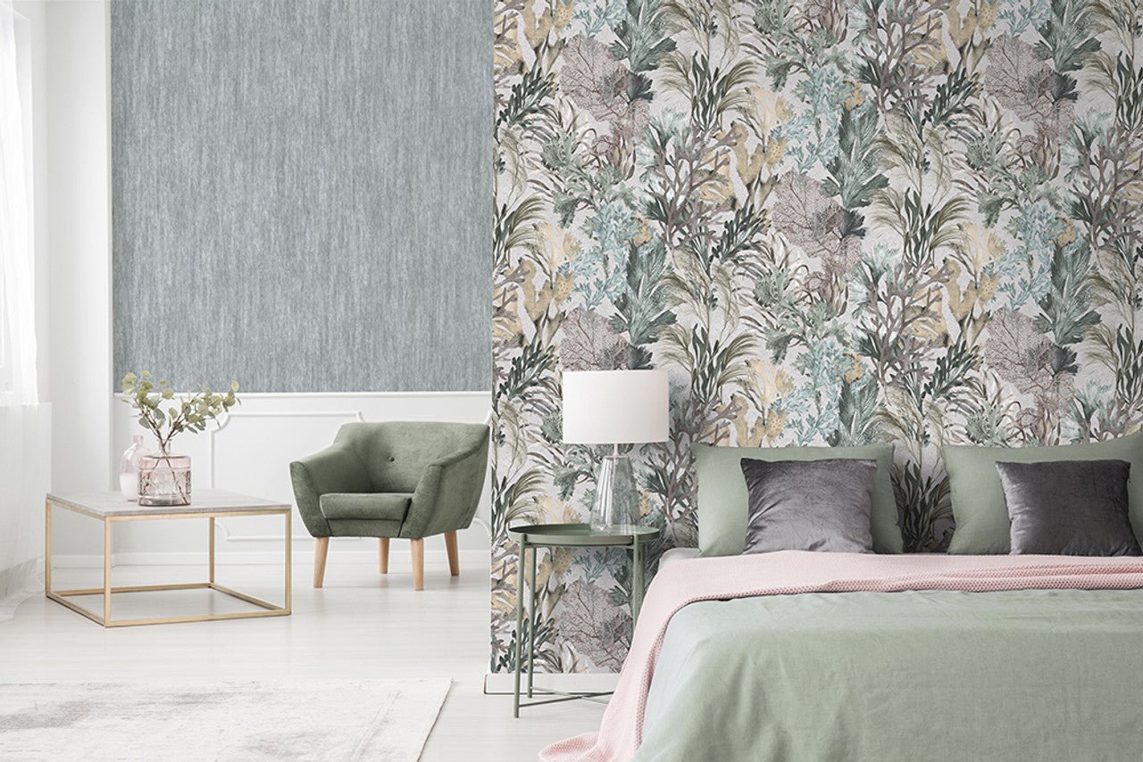 Bora Bora Tropical Wallpaper - Mushroom - Hohenberger - 26735 - Premier Wallcovering
