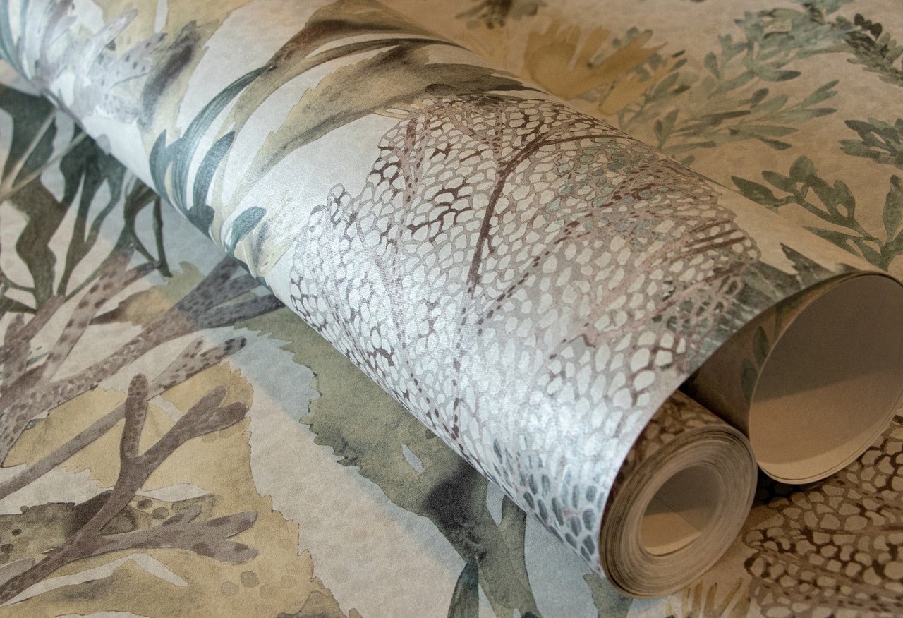 Bora Bora Tropical Wallpaper - Mushroom - Hohenberger - 26735 - Premier Wallcovering