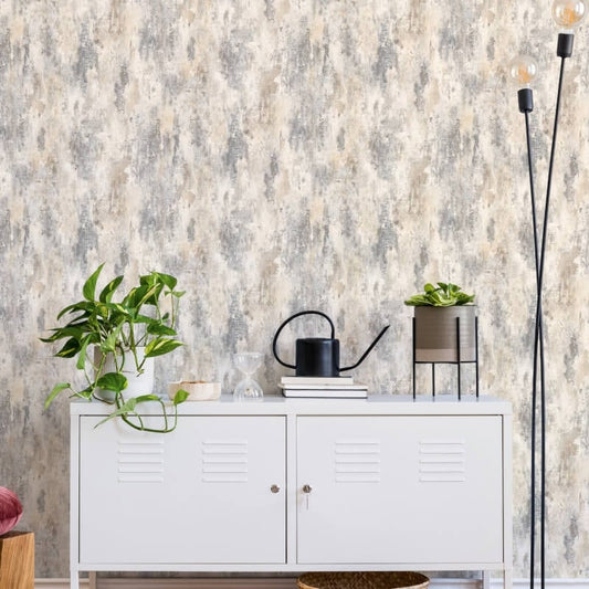 Bosa Industrial Texture Metallic Wallpaper - Grey - Grandeco - JF1101 - Premier Wallcovering