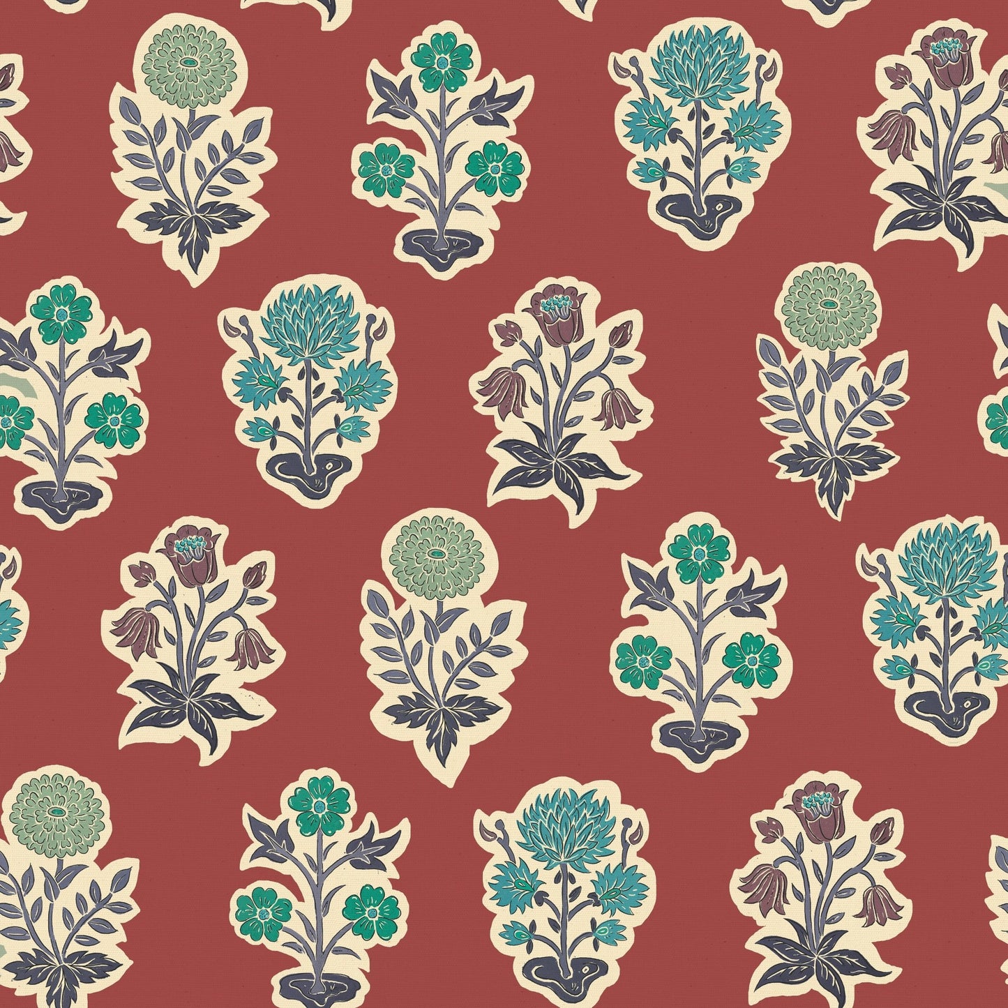 Botany Wallpaper - Terracotta - Wear The Walls - BOTR8076U52 - Premier Wallcovering