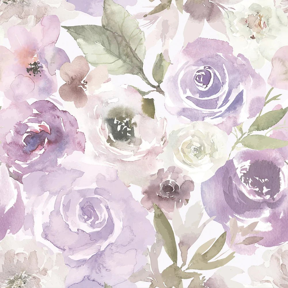 Bouquet De Fleurs Wallpaper - Lavender - LAN100030 - Lucie Annabel - Premier Wallcovering