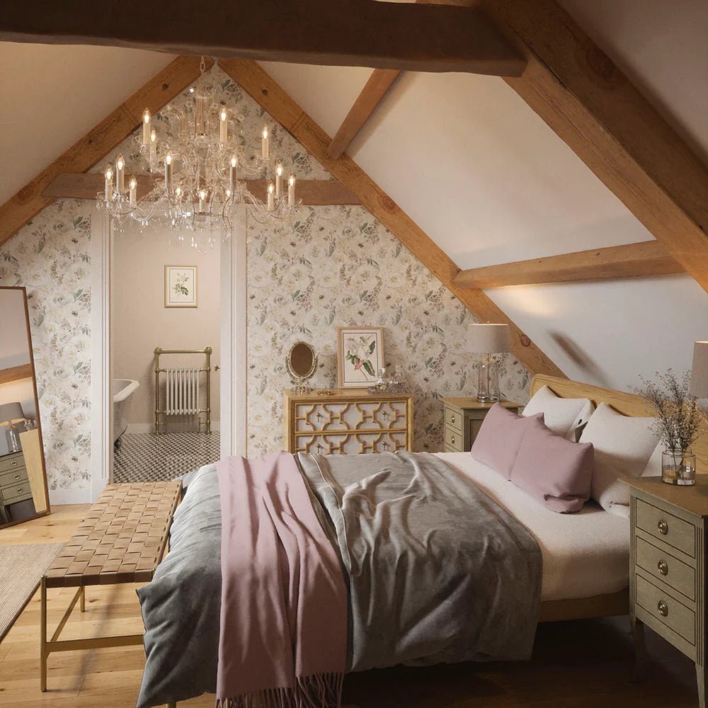 Bouquet De Fleurs Wallpaper - Soft Neutrals - LAN100033 - Lucie Annabel - Premier Wallcovering