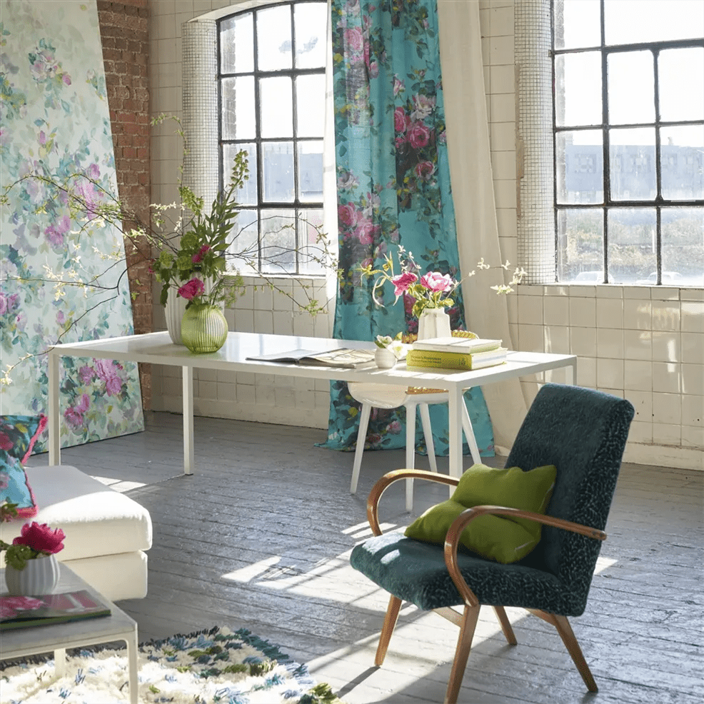 Bouquet De Roses Wallpaper - Celadon - PDG1173/01 - Designers Guild - Premier Wallcovering