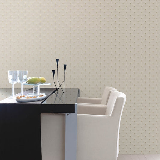 Boutique Geo Key Wallpaper - Metallic Cream - Galerie - F-PL3001 - Premier Wallcovering