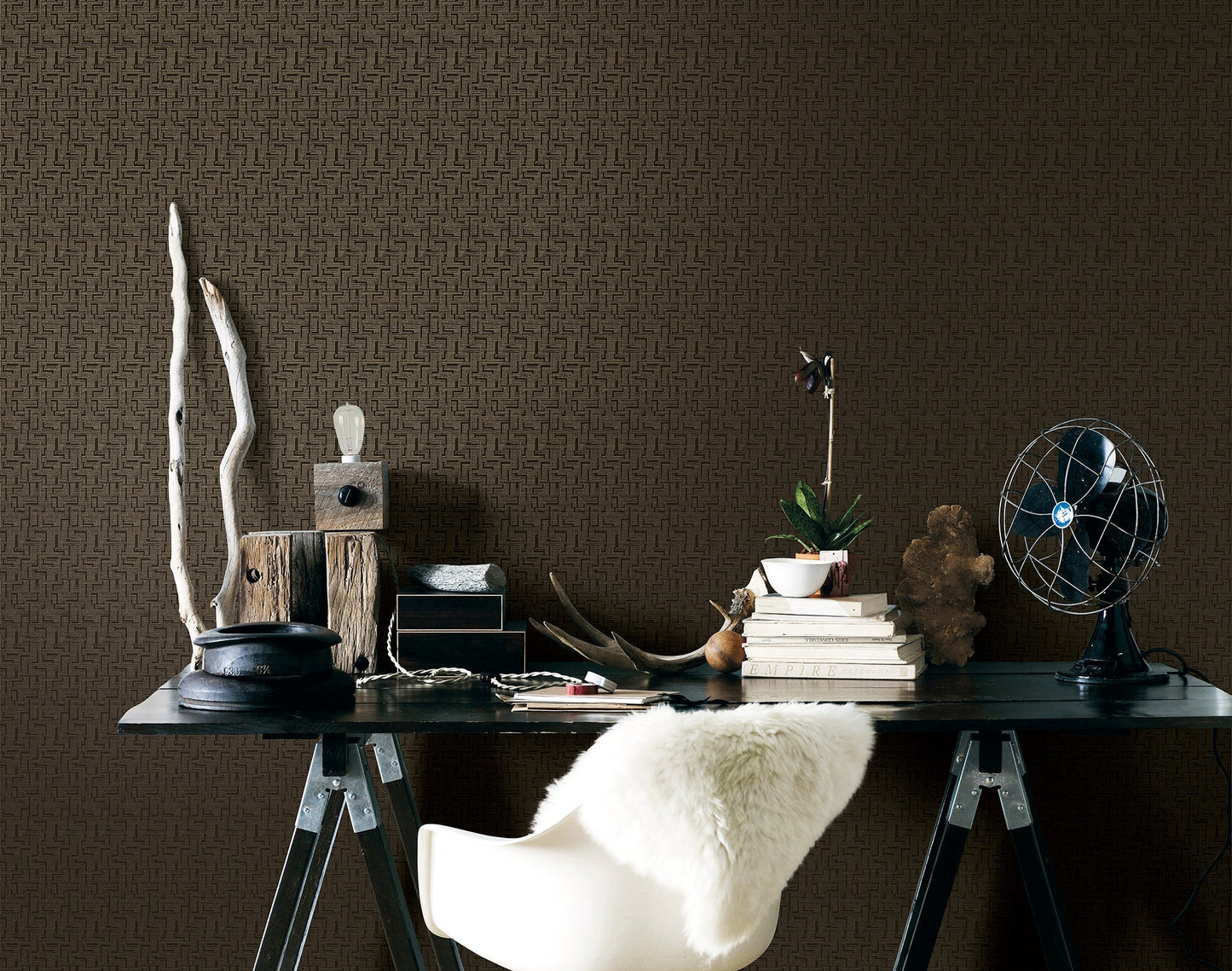 Boutique Geometric Wallpaper - Bronze Brown - Galerie - L - BD2007 - Premier Wallcovering