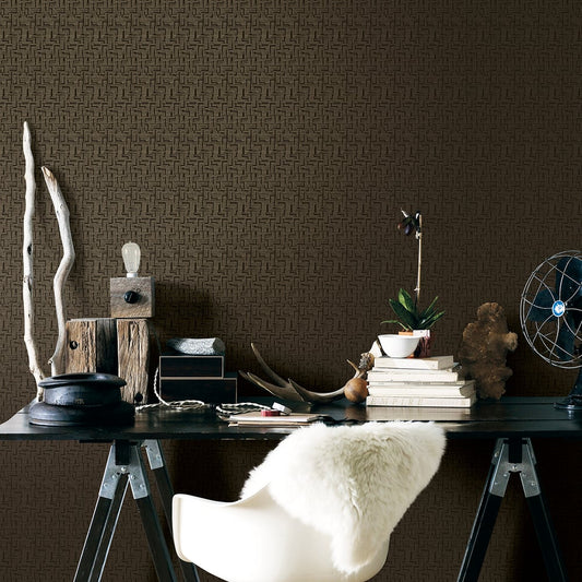 Boutique Geometric Wallpaper - Bronze Brown - Galerie - L-BD2007 - Premier Wallcovering