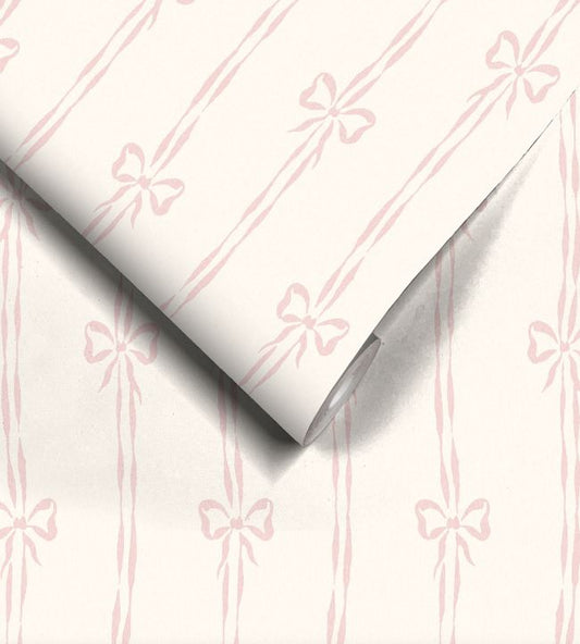 Bow Peep Wallpaper - Pink Cloud - Woodchip & Magnolia - WM - 481 - 02R - Premier Wallcovering