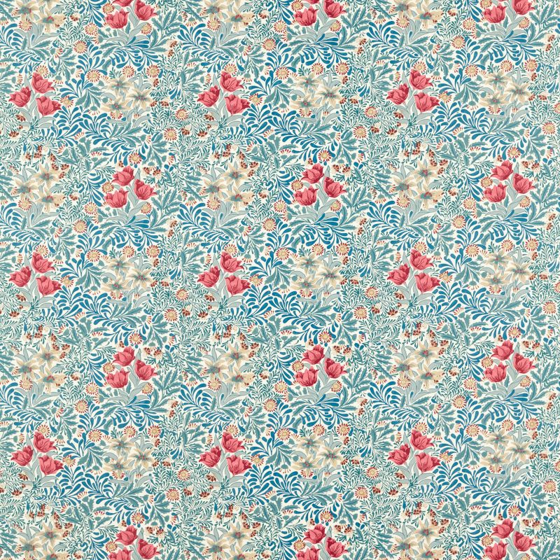 Bower Fabric - Barbed Berry/Indigo - Morris & Co - 227030 - Premier Wallcovering