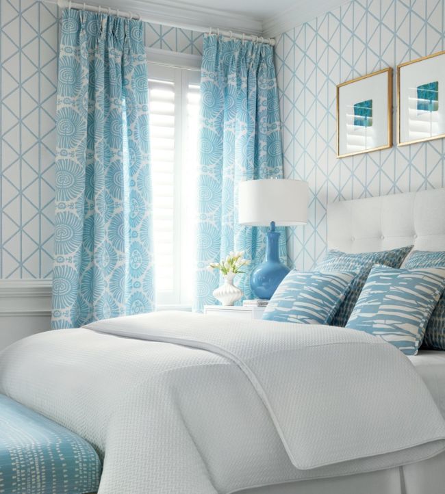 Box Kite Wallpaper - Turquoise - Thibaut - T10132 - Premier Wallcovering