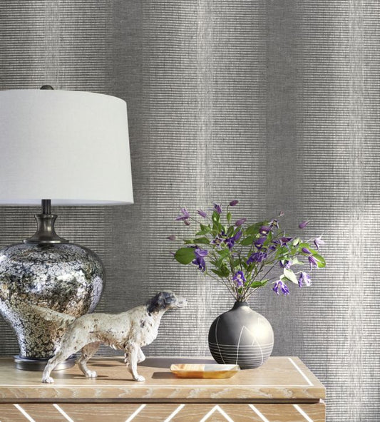 Bozeman Stripe Wallpaper - Black - Thibaut - T13258 - Premier Wallcovering