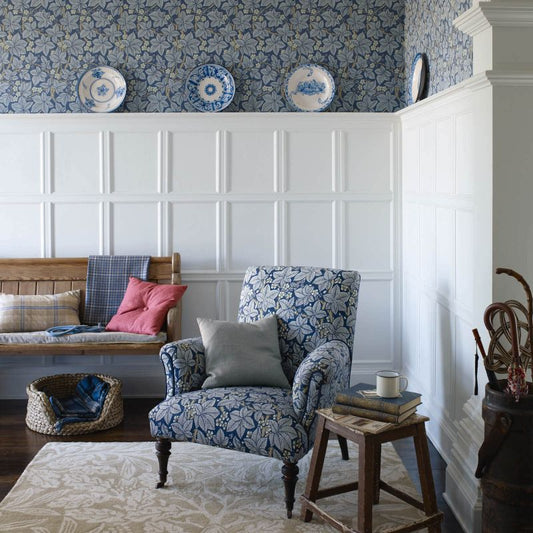 Bramble Fabric - Mineral/Slate - Morris & Co - 224462 - Premier Wallcovering