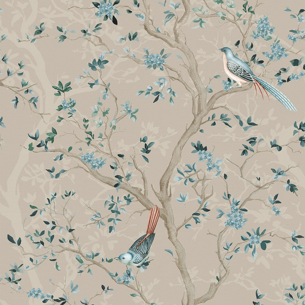 Branches and Birdsong Wallpaper - Latte - LAN100406 - Lucie Annabel - Premier Wallcovering