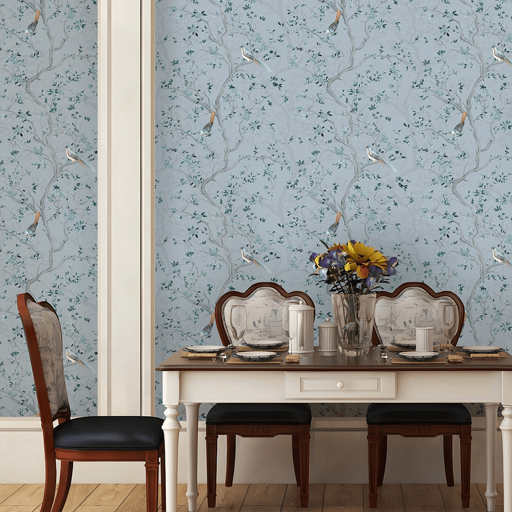 Branches and Birdsong Wallpaper - Heritage Blue - LAN100404 - Lucie Annabel - Premier Wallcovering