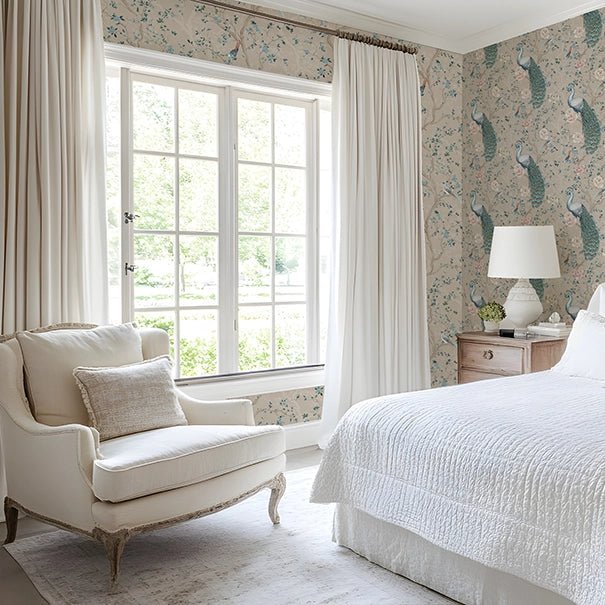 Branches and Birdsong Wallpaper - Latte - LAN100406 - Lucie Annabel - Premier Wallcovering