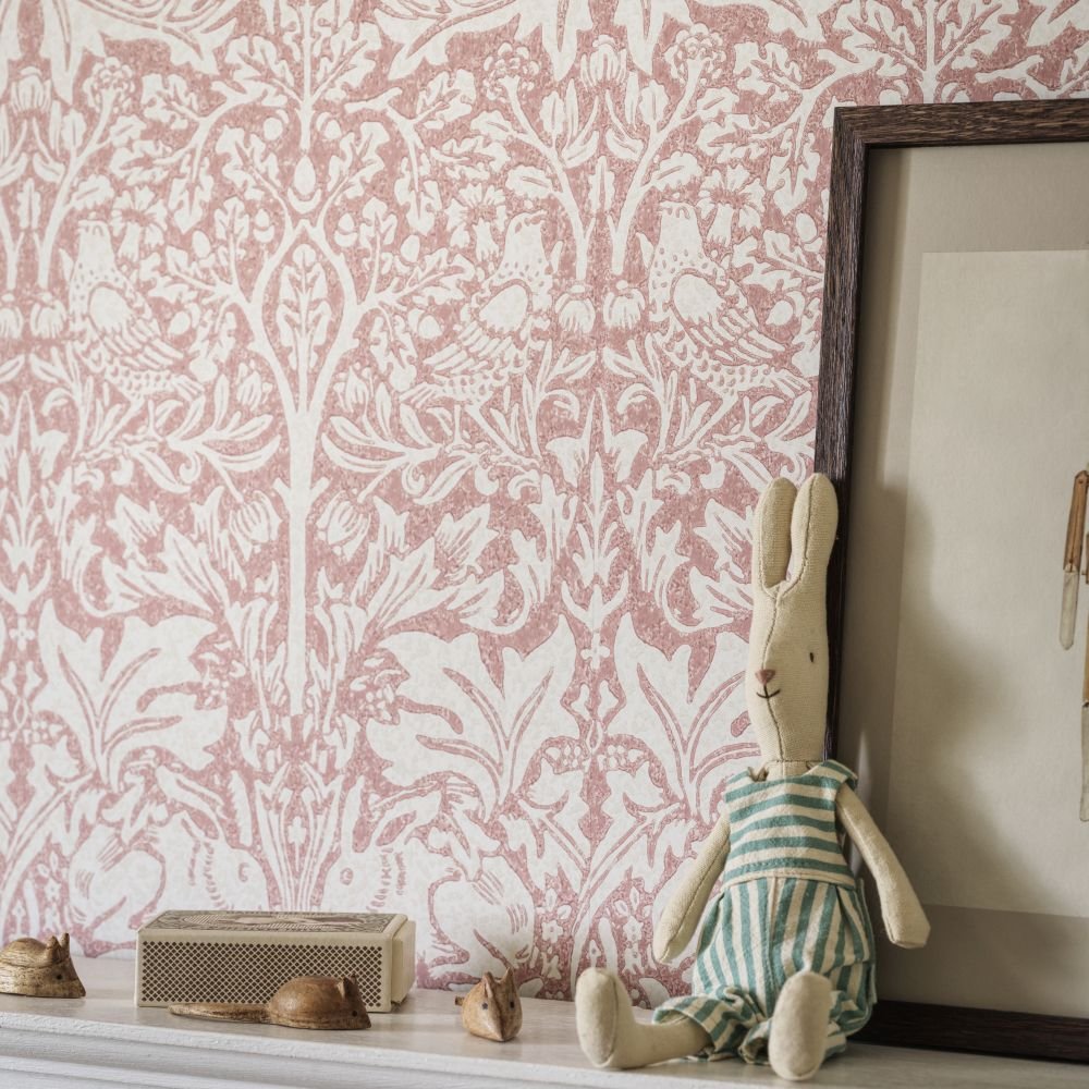 Brer Rabbit Wallpaper - Blush - 217388 - Morris Wallpaper WD - Premier Wallcovering