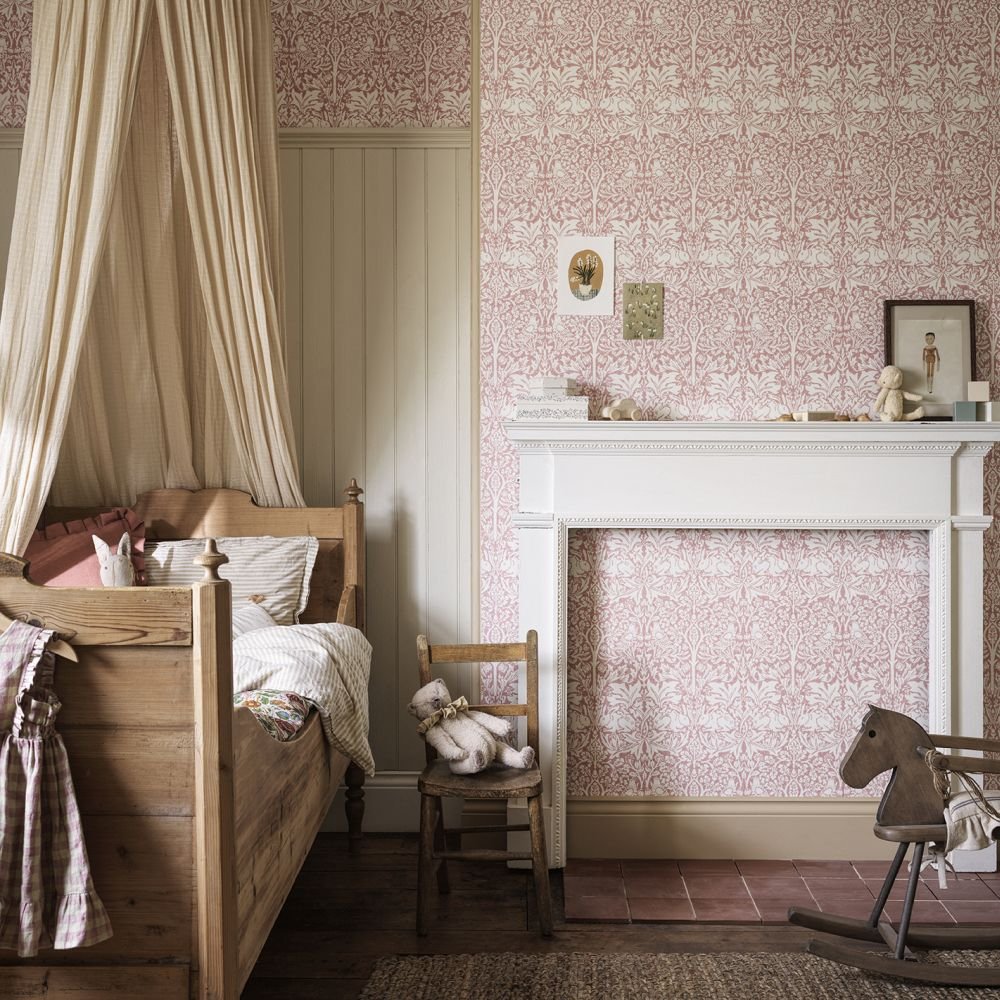 Brer Rabbit Wallpaper - Blush - 217388 - Morris Wallpaper WD - Premier Wallcovering