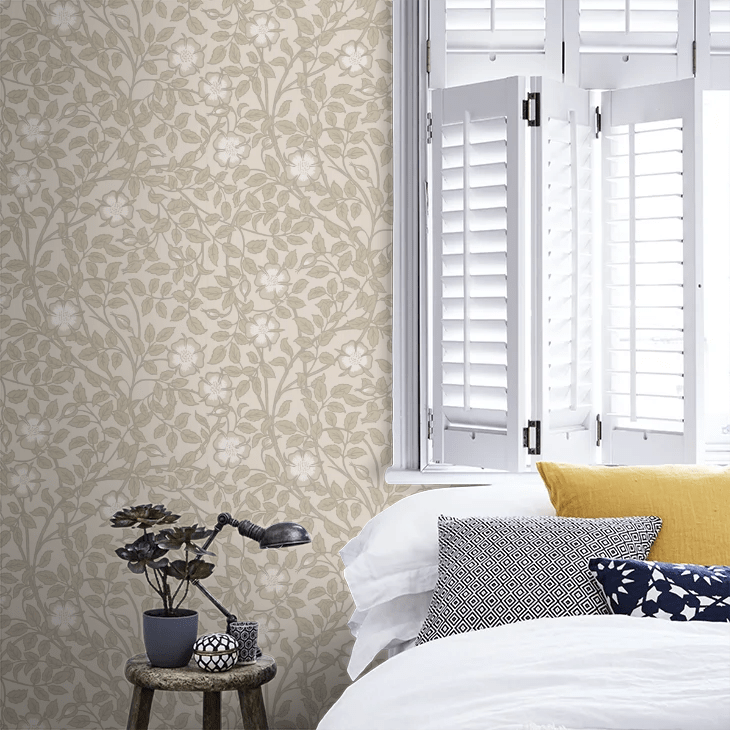 Briar Rose Wallpaper - Green Stone - Little Greene - 0263BRGSTON - Premier Wallcovering