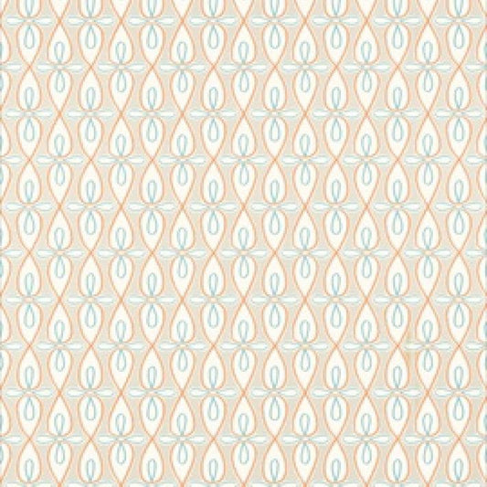 Bribie Wallpaper - Coral & Turquoise - Thibaut - T16059 - Premier Wallcovering