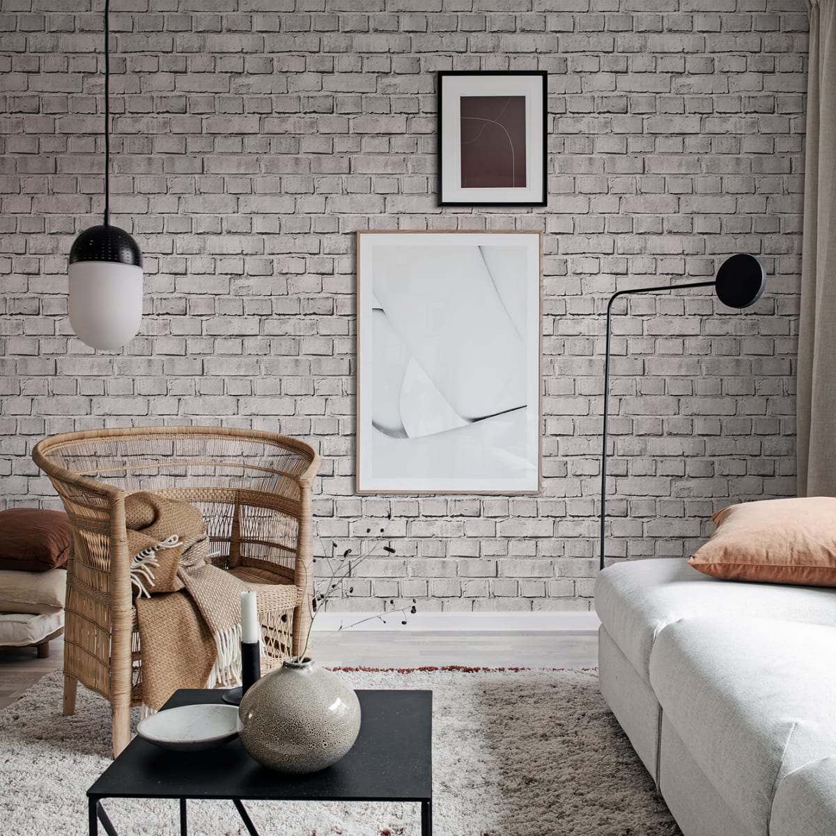Bricks Wallpaper - Ash - Rebel Walls - R18515 - Premier Wallcovering