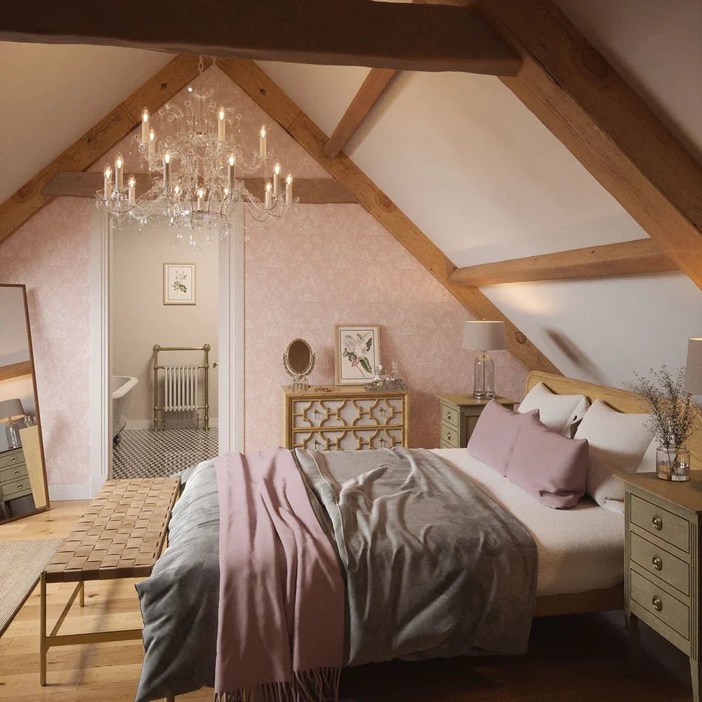 Bridgerton Damask Wallpaper - French Pink - LAN100020 - Lucie Annabel - Premier Wallcovering