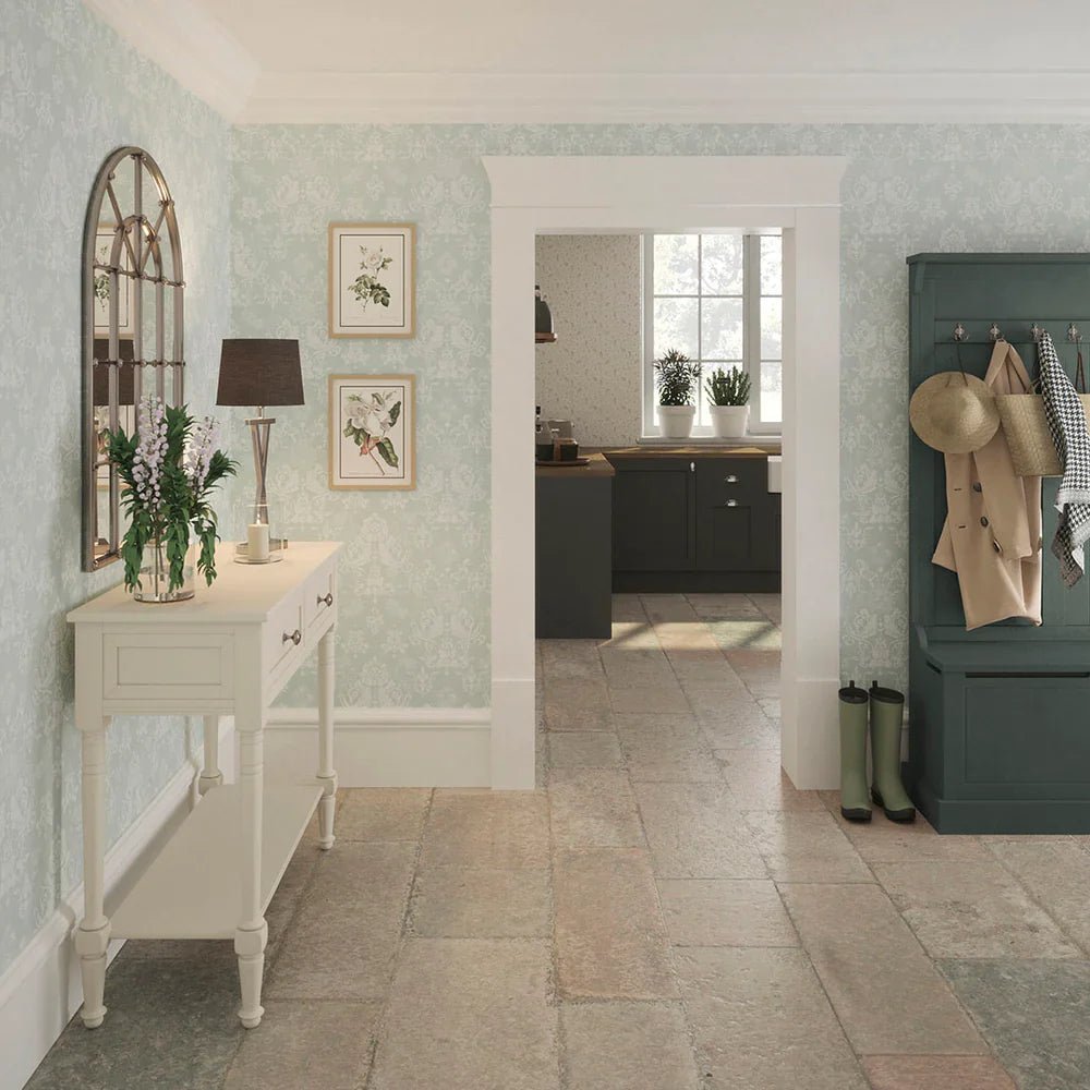 Bridgerton Damask Wallpaper - Soft Mint - LAN100019 - Lucie Annabel - Premier Wallcovering