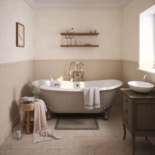 Bridgerton Damask Wallpaper - Classic Cream and Pearl White - LAN100016 - Lucie Annabel - Premier Wallcovering