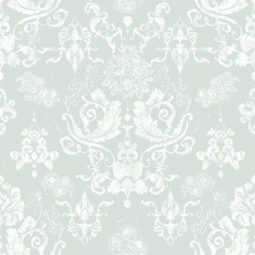 Bridgerton Damask Wallpaper - Soft Mint - LAN100019 - Lucie Annabel - Premier Wallcovering