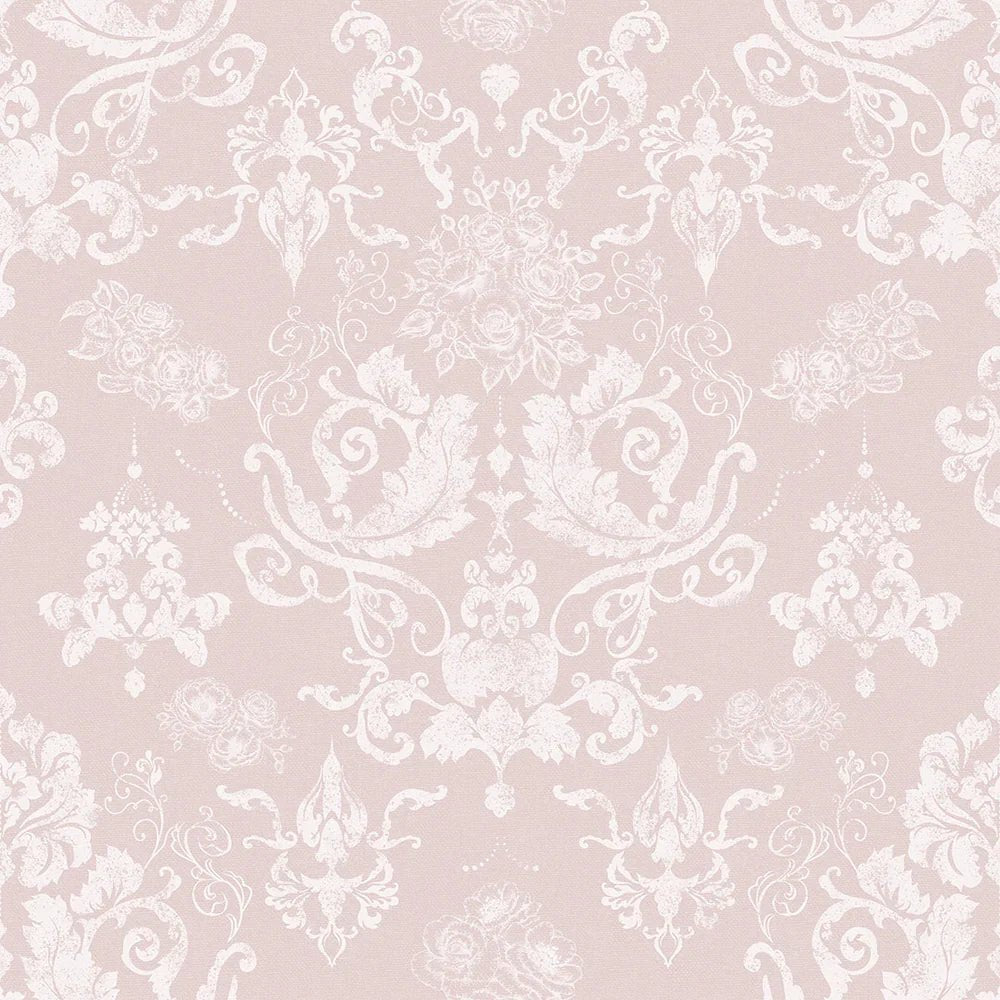 Bridgerton Damask Wallpaper - French Pink - LAN100020 - Lucie Annabel - Premier Wallcovering