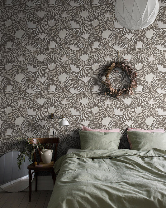 Brita Wallpaper - Gray - Midbec - 55006 - Premier Wallcovering