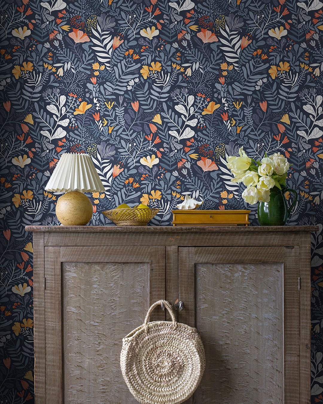 Brittsommar Wallpaper - Dark Blue - Midbec - 55012 - Premier Wallcovering