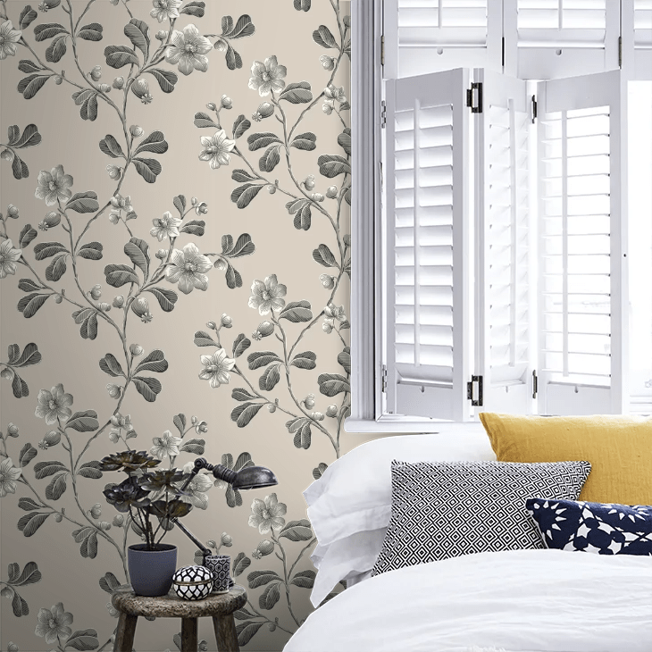 Broadwick St Wallpaper - Black - Little Greene - 0251BRMONOZ - Premier Wallcovering