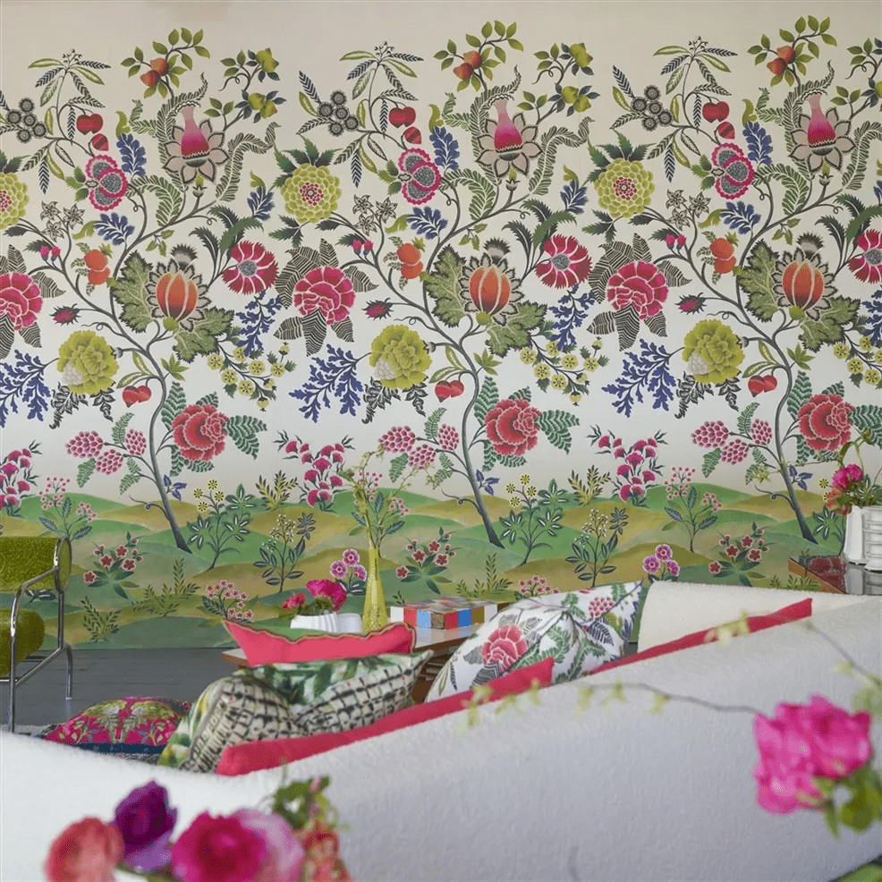 Brocart Decoratif Wallpaper - Fuchsia - PDG1169/01 - Designers Guild - Premier Wallcovering