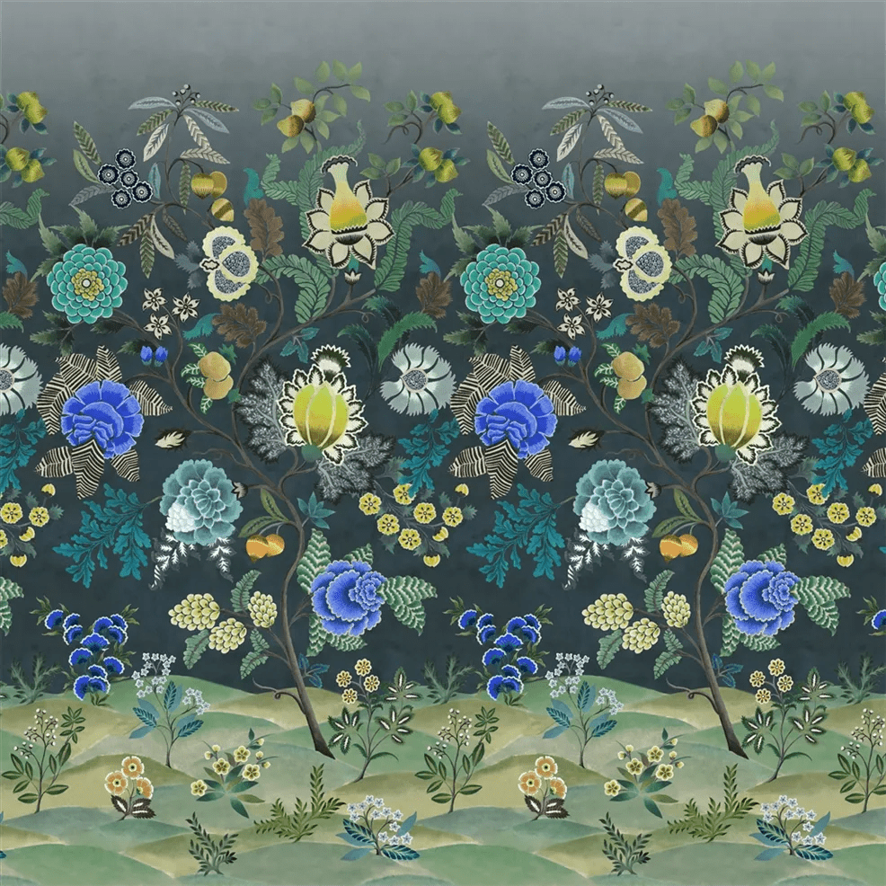 Brocart Decoratif Wallpaper - Indigo - PDG1169/03 - Designers Guild - Premier Wallcovering