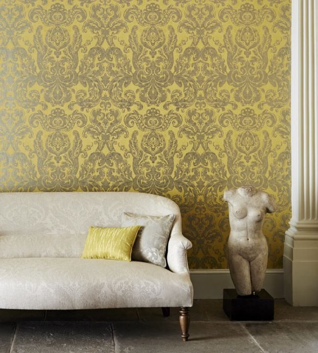 Brocatello Wallpaper - Burnish - ZCON312006 - Zoffany - Premier Wallcovering