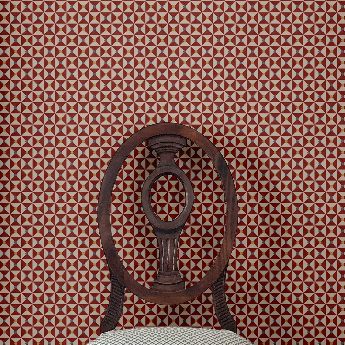 Broken Dishes Wallpaper - Traditional Red - Ottoline - W-BRODI-4 - Premier Wallcovering