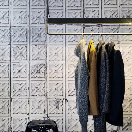 Brooklyn Small Tins Wallpaper - Grey - NLXL - TIN - 04 - Premier Wallcovering