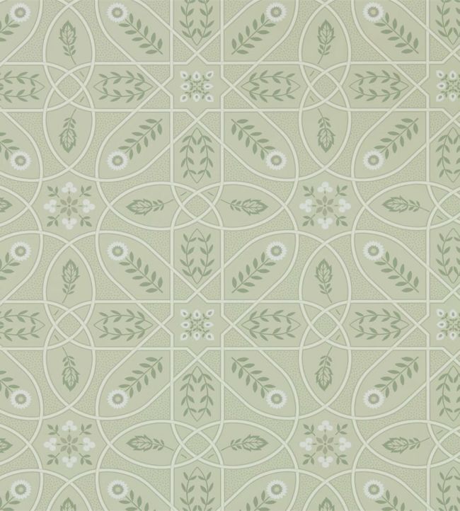 Brophy Trellis Wallpaper - Sage Linen - 216702 - Morris & Co - Premier Wallcovering
