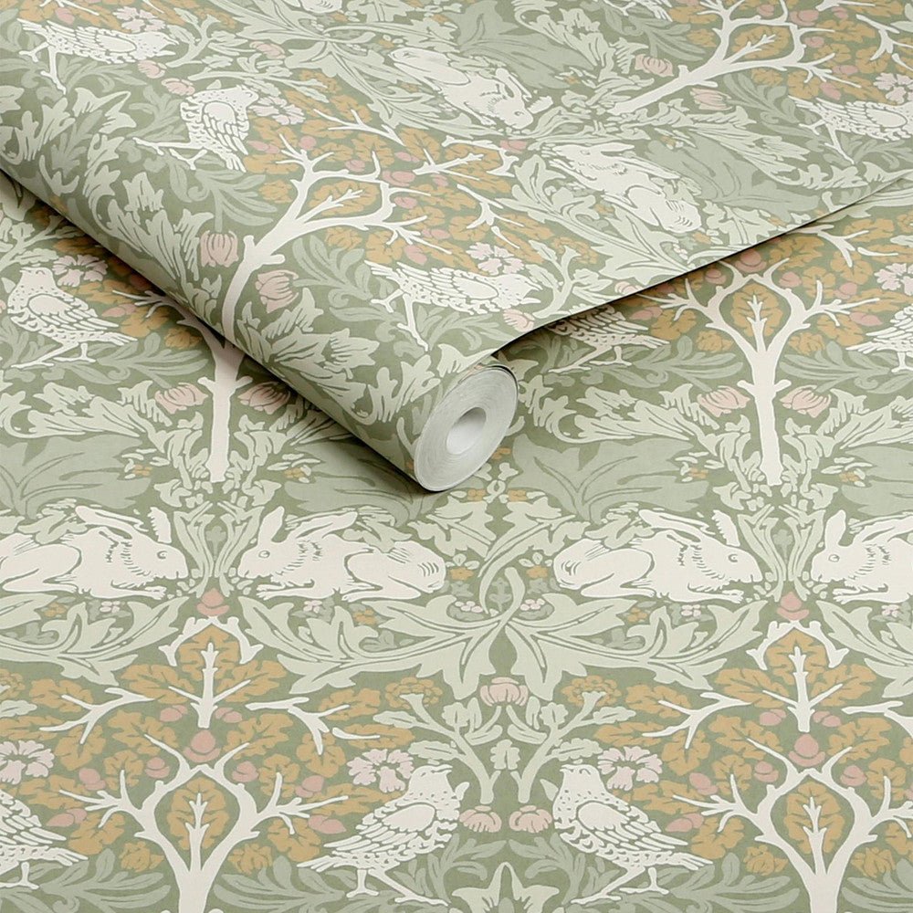 Brother Rabbit Wallpaper - Sage - 140500 - William Morris - Premier Wallcovering