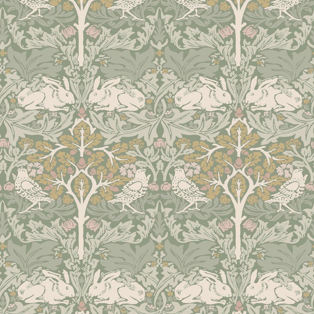 Brother Rabbit Wallpaper - Sage - 140500 - William Morris - Premier Wallcovering