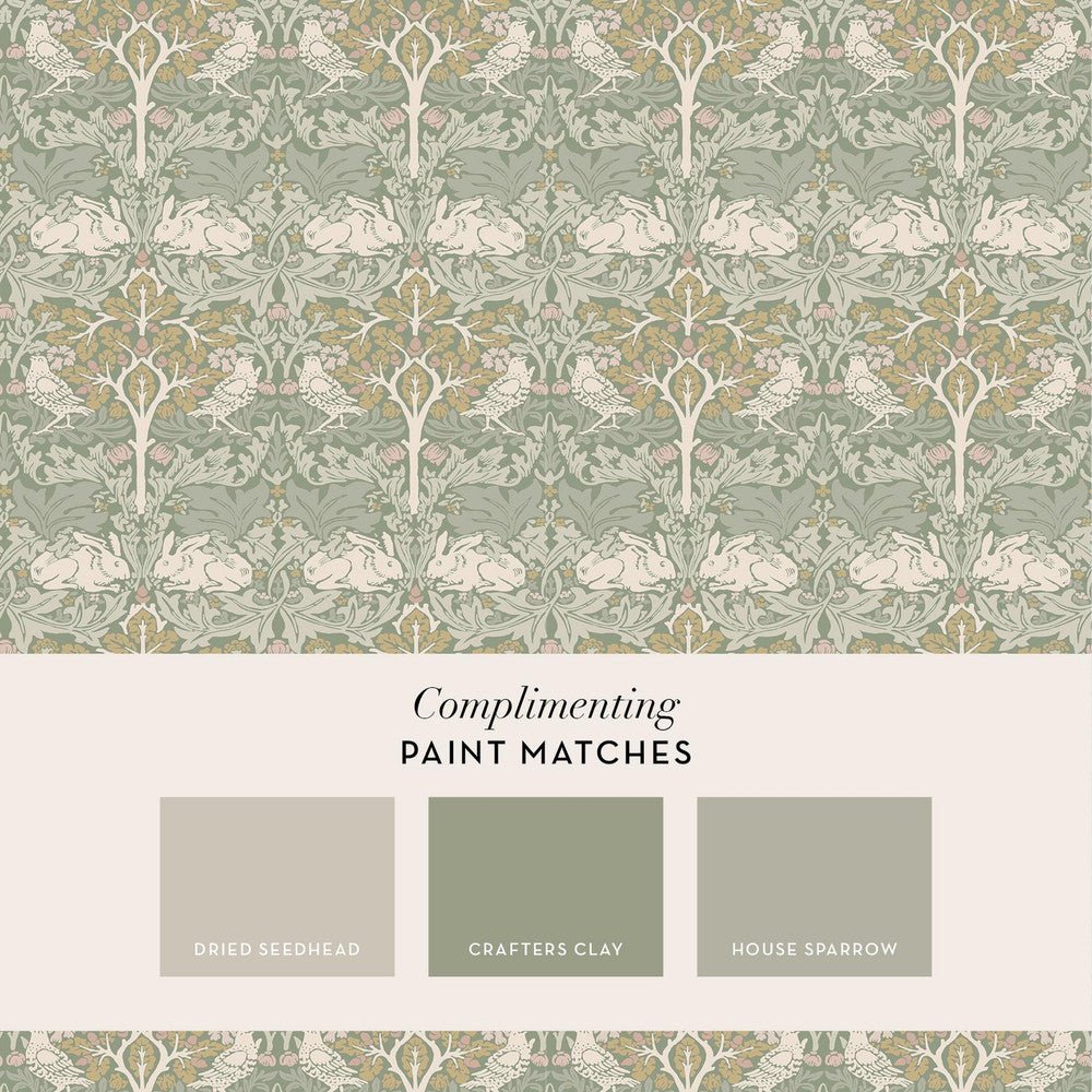 Brother Rabbit Wallpaper - Sage - 140500 - William Morris - Premier Wallcovering